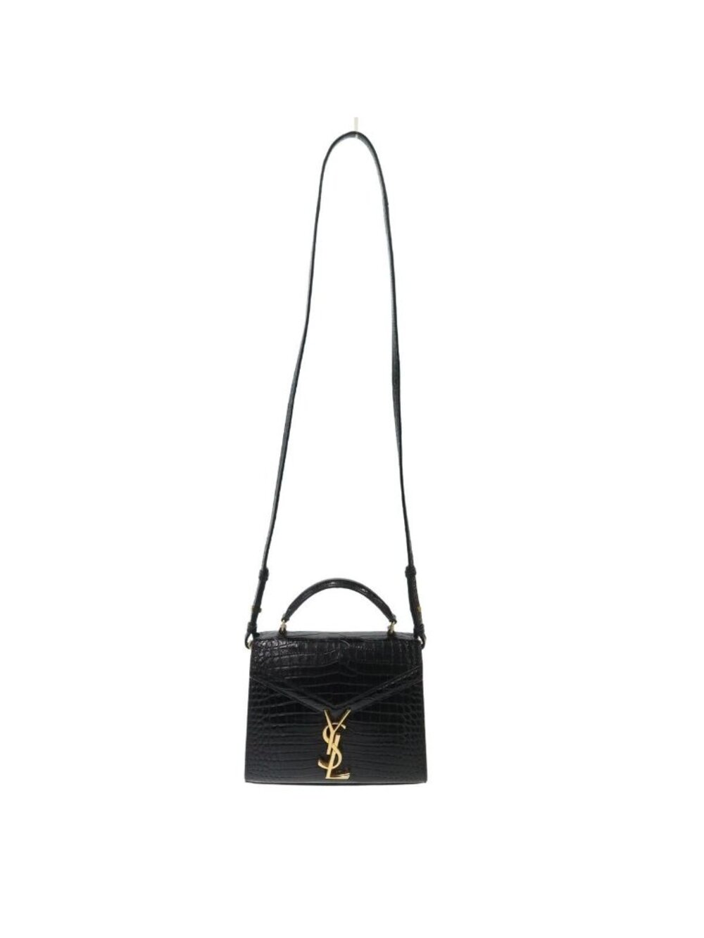 Saint Laurent Paris Cassandre Cassandra Mini Croco Embossed Top Handle